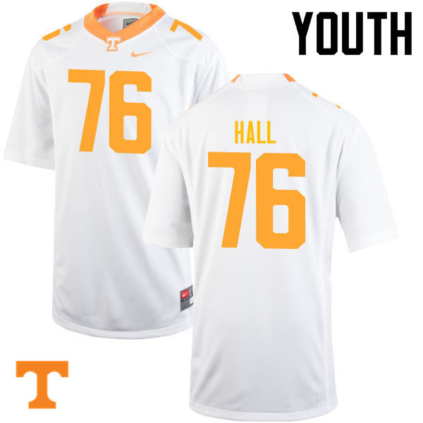 Youth #76 Chance Hall Tennessee Volunteers College Football Jerseys-White - Click Image to Close